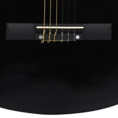 Greatstore 8dílný set klasická kytara pro děti, začátečníky černá 3/4 36''