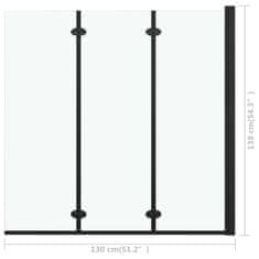 shumee Skládací sprchový kout se 3 panely ESG 130 x 138 cm černý