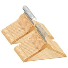 shumee 50 ks šatních ramínek protiskluzové tvrdé dřevo
