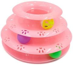 ZOO MIX Hračka pro kočky - Růžová věž s míčky