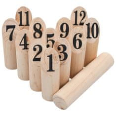 Vidaxl Kubb s čísly herní set dřevěný