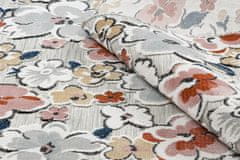 Dywany Łuszczów AKCE: 176x270 cm Kusový koberec Botanic 65239 flowers grey – na ven i na doma 176x270