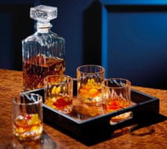 BarCraft Karafa a skleničky na rum a whisky broušená 900 ml a 4 x 200 ml, BarCraft