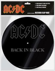CurePink Podložka na talíř gramofonu AC/DC: Back In Black (průměr 30,5 cm)