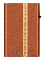 Tru Virtu Kožená peněženka Tru Virtu CLICK & SLIDE Strap Edge - Caramba brown Sahara/Gold