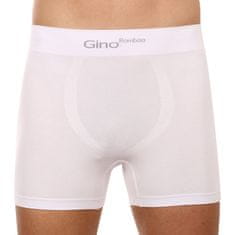 Gino Pánské boxerky bezešvé bambusové bílé (54004) - velikost M