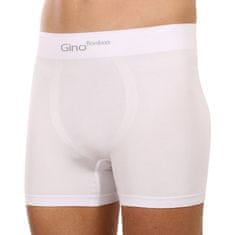 Gino Pánské boxerky bezešvé bambusové bílé (54004) - velikost M
