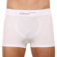 Gino Pánské boxerky bezešvé bambusové bílé (53004) - velikost M