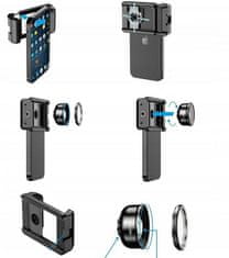 Apexel Objektiv Makro 100mm HD pro telefon + Filtr CPL + Držák telefonu Apexel