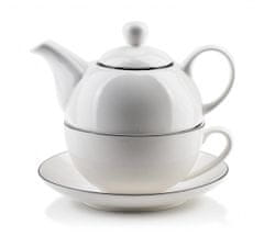 Affekdesign Konvice s šálkem čaje pro jednoho Laury bílá