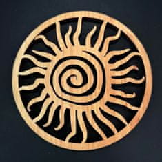 AMADEA Dřevěný podtácek kulatý ve tvaru slunce, masivní dřevo, průměr 10 cm