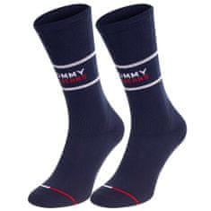 Tommy Jeans 701218704 Tommy-Jeans sportovní vysoké bavlněné unisex ponožky 2 páry v balení, dark navy, 35-38