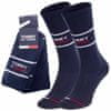 Tommy Jeans 701218704 Tommy-Jeans sportovní vysoké bavlněné unisex ponožky 2 páry v balení, dark navy, 35-38