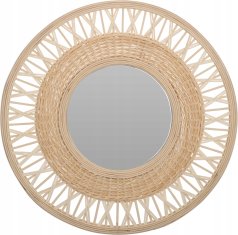 Koopman Kulaté bambusové závěsné zrcadlo 56 x 56 cm