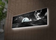Wallity Obraz s LED osvětlením MĚSÍČNÍ KRAJINA 30 x 90 cm