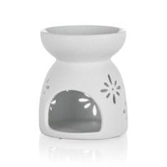 HOME DECOR Aroma lampa porcelánová 8 x 9 cm, vločky, bílá, sada 6 ks
