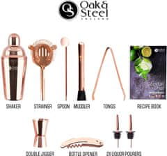 Oak & Steel Sada na výrobu koktejlů - Copper Mixology