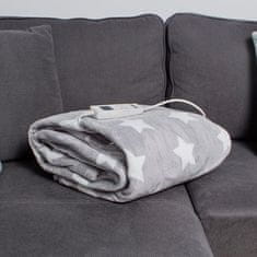 N'OVEEN Elektrická deka HVĚZDY super měkká 180 x 160 cm šedá EB750