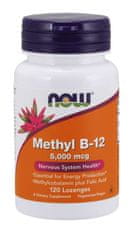 NOW Foods Methyl B12 with Folic Acid (Vitamín + Kyselina Listová v aktivní formách), 5000 mcg, 120 pastilek