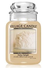 Village Candle Dolce Delight 602g vonná svíčka ve skle s vůní medu, kokosového mléka a vanilky
