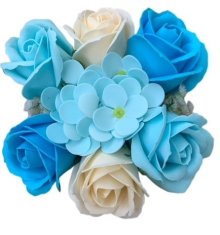 made by ANTEROS Mýdlová kytice z mýdlových květů v dárkovém miniboxu Blue Star