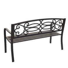 Zahradní lavička F44, lavička park lavička sedadlo, 2-místný práškově lakovaná ocel ~ vintage bronze