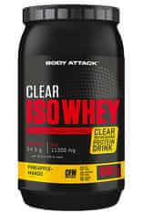 Body Attack Clear Iso Whey 900g, syrovátkový proteinový izolát CFM, Sweet Apple