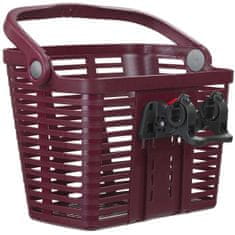 Bellelli Košík přední na nákup / zavazadla na elektrokolo / jízdní kolo Plaza E-Bike - držák na řidítka / nosnost 5kg / vínový