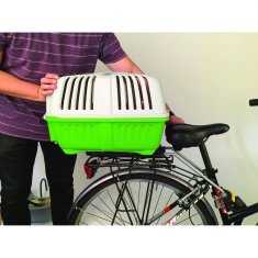Bellelli Box / schránka na psy / pro převoz zvířat Peggy - na nosič / včetně držáku / nosnost 15kg / béžovo-zelený