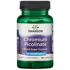 Swanson Chromium Picolinate, 200mcg, 100 kapslí