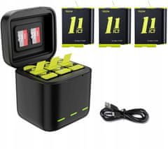 TELESIN USB nabíječka 3x baterie pro GOPRO HERO 11 10 9 BLACK - Telesin