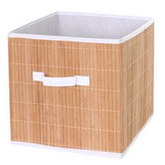 MCW Sada 4 skládacích boxů C21, úložný koš na tříděný odpad, bambus 32x32x32cm, přírodní barva
