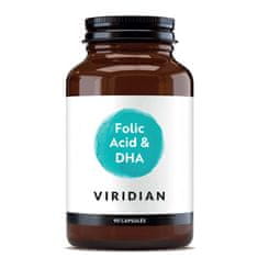 VIRIDIAN nutrition Folic Acid with DHA (Kyselina listová a DHA), 90 kapslí