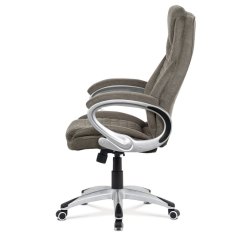 Autronic Kancelářská židle, tmavě šedá látka, kříž plastový stříbrný, houpací mechanismus KA-G196 GREY2