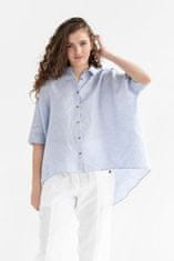 Magic Linen Lehká lněná košile HANA v modrém ginghamu Velikost: L/XL