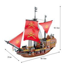 Cogo stavebnice Piráti - Pirátská loď kompatibilní 602 dílů