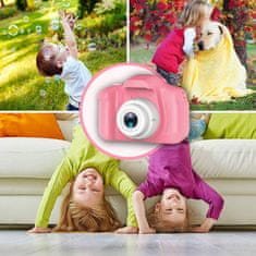 Cool Mango Dětské digitální videokamera, malý herní fotoaparát, 1080p, růžová