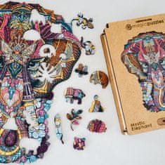 Lubiwood Dřevěné puzzle Tajmný slon A4 Premium Box 155 dílků