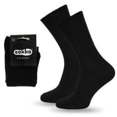 SOKKO 12x pánské dlouhé ponožky černé bez tlaku 45-47