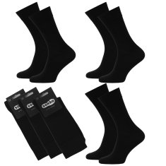 SOKKO 3x Pánské dlouhé bambusové ponožky 39-41 - černá