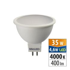 McLED LED žárovka GU5.3, 12V, 4,6W, 4000K, CRI80, vyz. úhel 100°, ф use 360° 400lm, 550mA