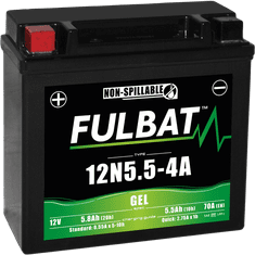 Fulbat baterie 12V, 12N5.5-4A GEL, 12V, 5.5Ah, 55A, bezúdržbová GEL technologie 135x60x130 FULBAT (aktivovaná ve výrobě) 550981