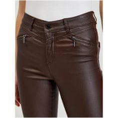 Orsay Tmavě hnědé dámské koženkové kalhoty ORSAY_319257-764000 34