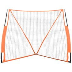 shumee Přenosná baseballová síť oranžová/černá 183x182x183cm polyester