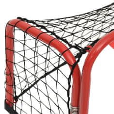 Greatstore Hokejová branka se sítí červená/černá 68x32x47cm ocel/polyester