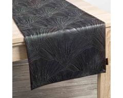 DESIGN 91 Běhoun na stůl Goja, černý s lesklým vzorem 40 x 140 cm