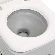 Greatstore Přenosná kempingová toaleta šedá a bílá 10+10 l HDPE