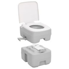 Greatstore Přenosná kempingová toaleta šedá a bílá 20+10 l HDPE