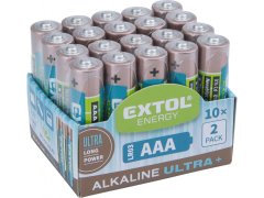 Extol Energy Baterie alkalické, 20ks, 1,5V AAA (LR03)