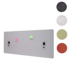 MCW Akustická přepážka G75, kancelářská zástěna na stůl, dvoustěnná tkanina/textil ~ 60x140cm šedá